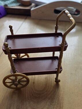 1/5$ 4/15$ 6/20$ Barbie Vintage-Style Kids Toy Serving Cart - Brown and Gold
